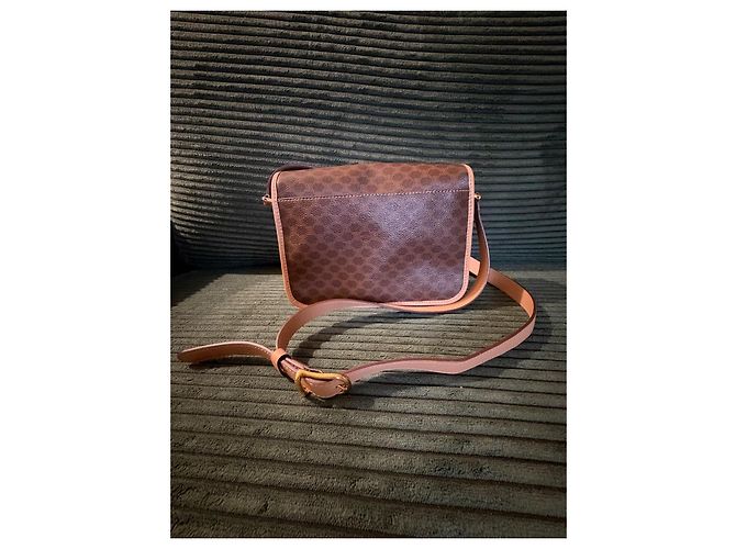 Céline Celine Triomphe Macadam Shoulder Bag Brown - view 3