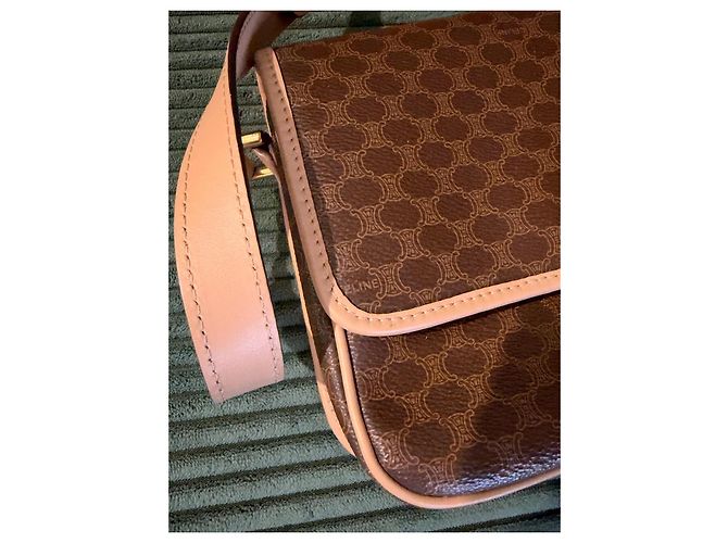 Céline Celine Triomphe Macadam Shoulder Bag Brown - view 5