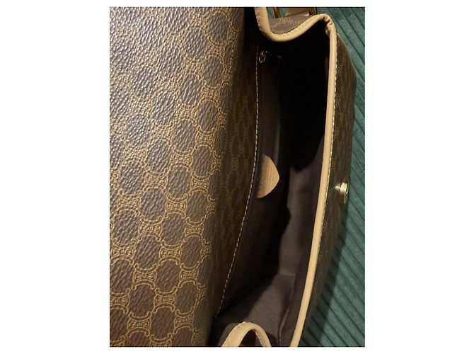 Céline Celine Triomphe Macadam Shoulder Bag Brown - view 7