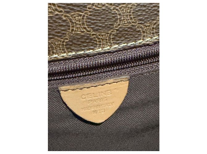 Céline Celine Triomphe Macadam Shoulder Bag Brown - view 8