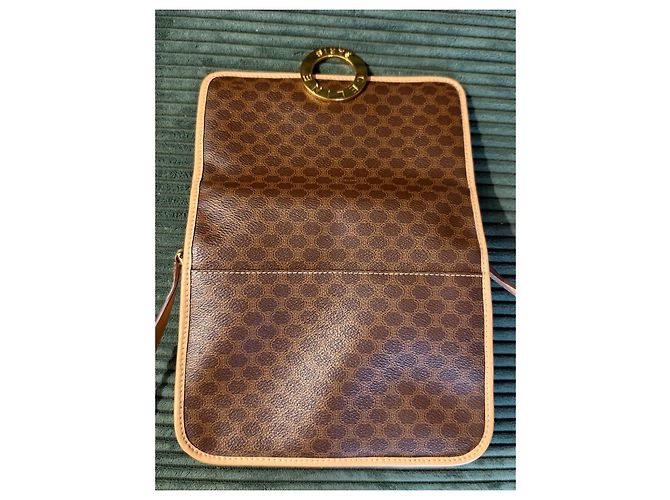 Céline Celine Triomphe Macadam Shoulder Bag Brown - view 9