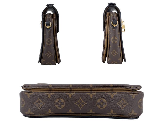 Louis Vuitton Bolsa de Ombro Metis Monogram Reverse em Lona Castanha e Bege - vista 4