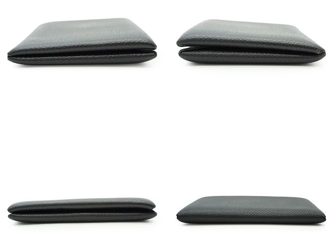 Hermès Tarjetero cartera Hermes Calvi de piel Epsom negra - vista 5