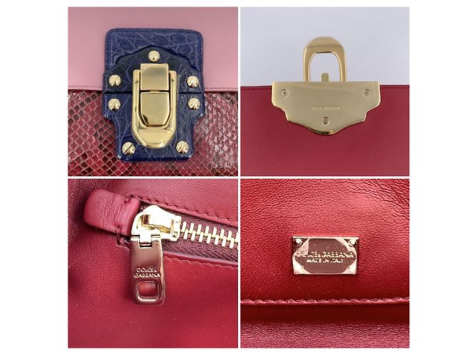 Dolce & Gabbana Borsa a tracolla con patta Lucia in pelle blu e viola Dolce e Gabbana - vista 6