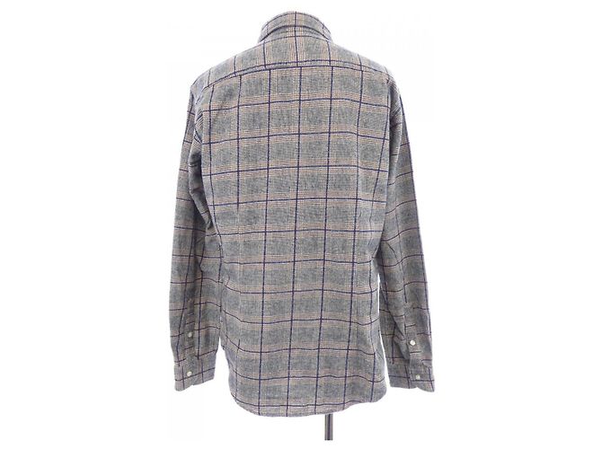 Autre Marque Camisa SCROLL Marrom com Xadrez Azul - vista 2