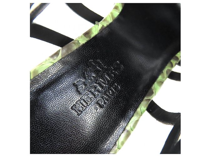 Sandales Gladiator en Python Hermès avec Zip arrière 35.5 - vue 10