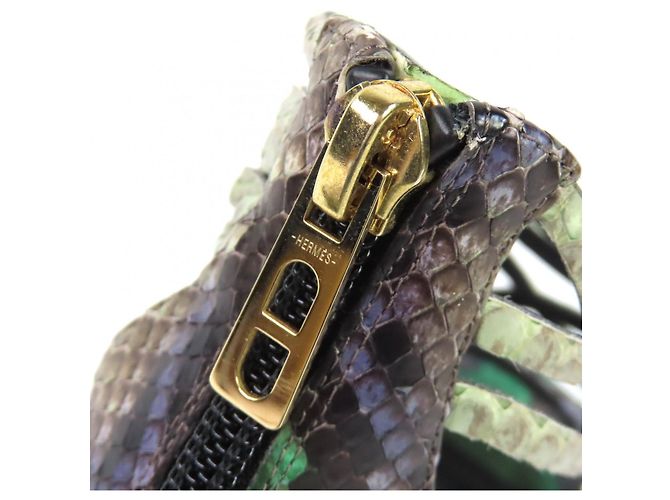 Sandales Gladiator en Python Hermès avec Zip arrière 35.5 - vue 9