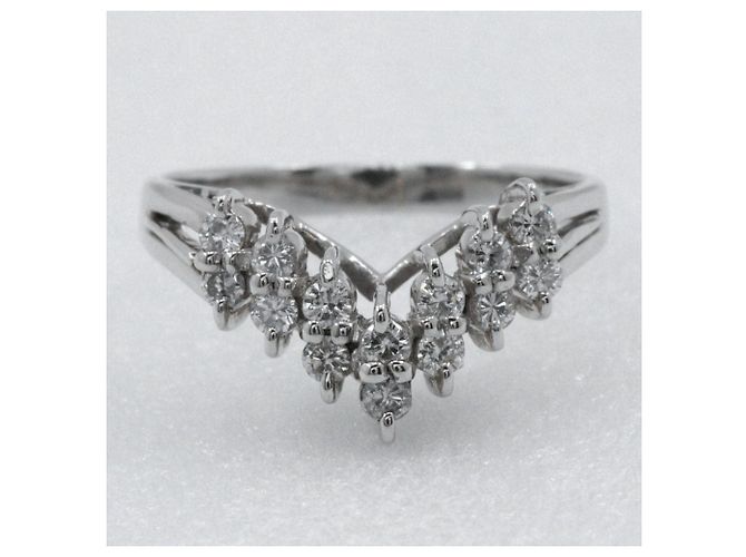 Autre Marque Bague en platine Pt900 et diamants - vue 5