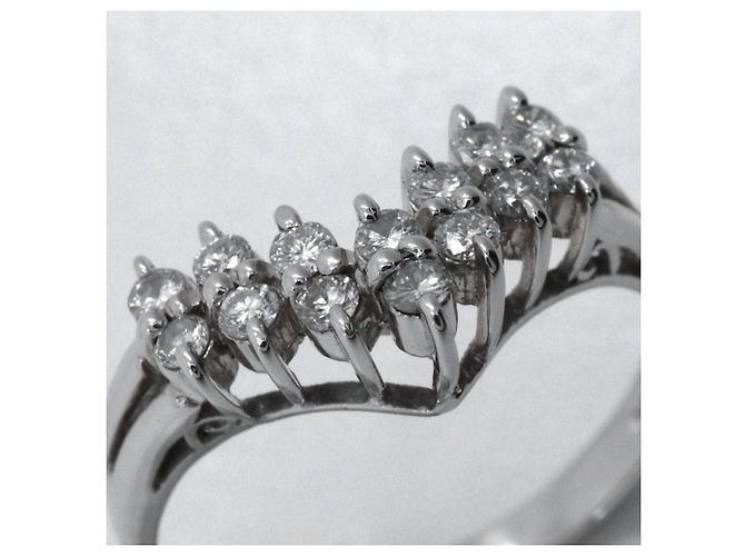 Autre Marque Bague en platine Pt900 et diamants - vue 7