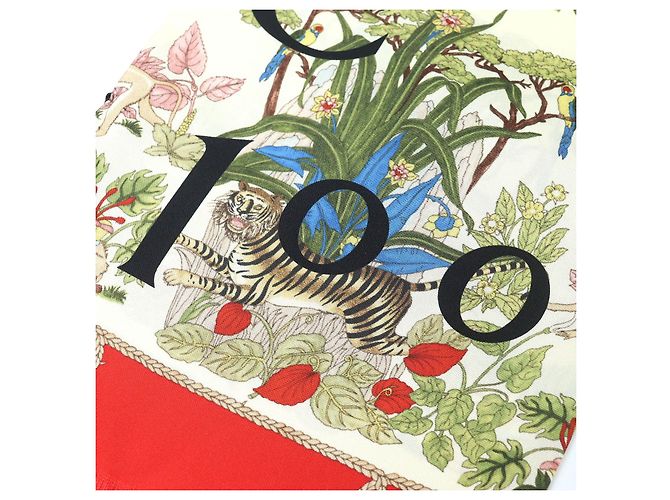 Foulard in seta floreale Gucci 100th Anniversary Interlocking G Logo - vista 6