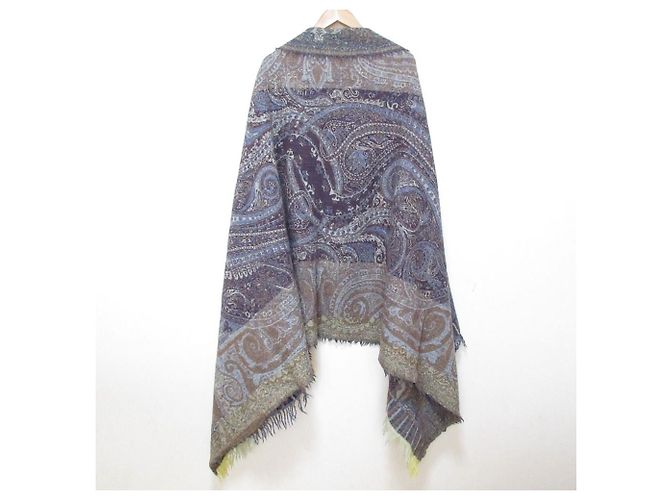 Autre Marque 45R Indischer Woll-Jacquard-Stola mit Fransen - Ansicht 2