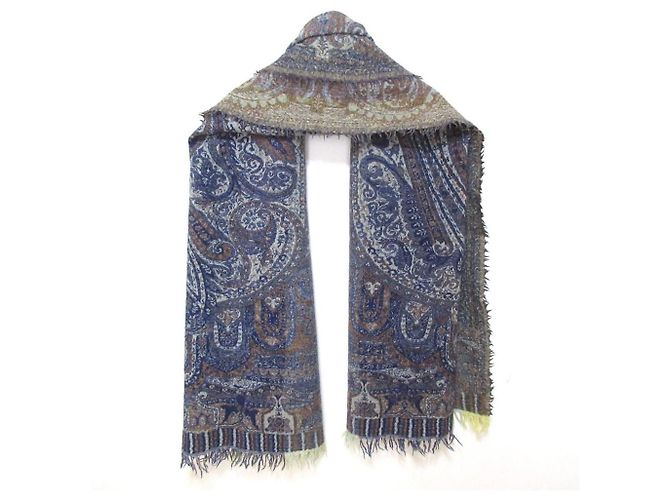 Autre Marque 45R Indischer Woll-Jacquard-Stola mit Fransen - Ansicht 4