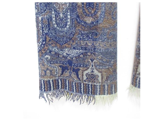Autre Marque 45R Indischer Woll-Jacquard-Stola mit Fransen - Ansicht 7