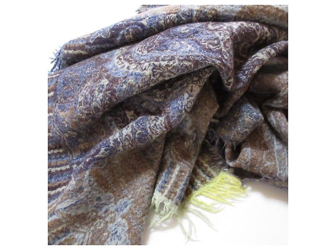 Autre Marque 45R Indischer Woll-Jacquard-Stola mit Fransen - Ansicht 8