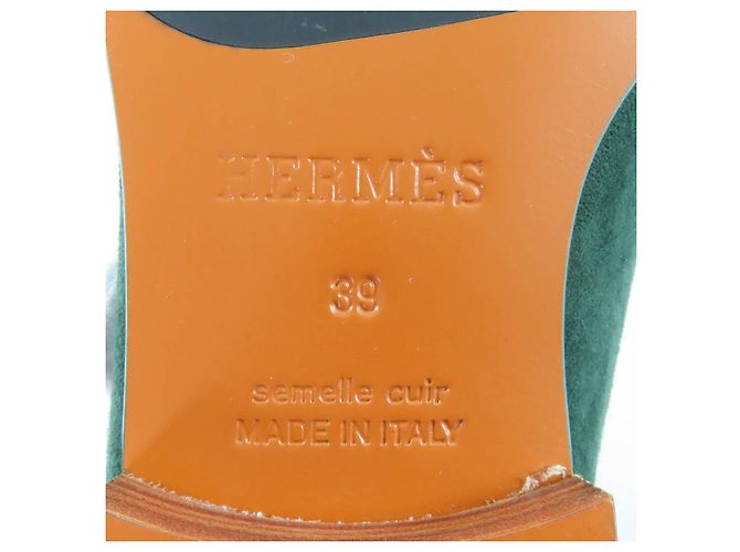 Mocassini Hermès Constance in pelle scamosciata e metallo - vista 11