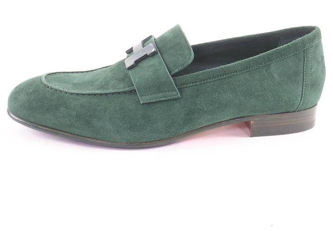 Mocassini Hermès Constance in pelle scamosciata e metallo - vista 4