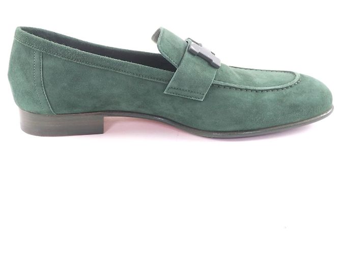 Mocassini Hermès Constance in pelle scamosciata e metallo - vista 5