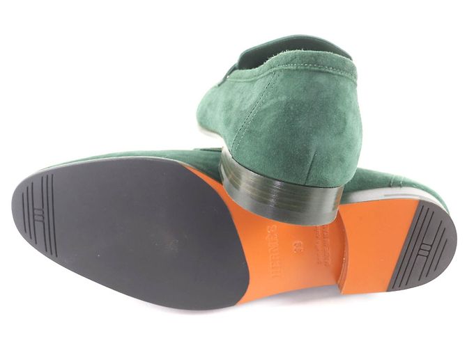 Mocassini Hermès Constance in pelle scamosciata e metallo - vista 6