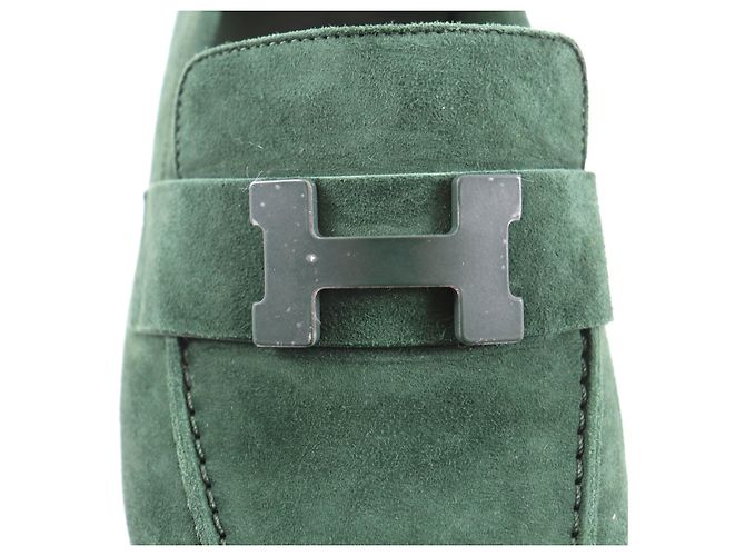 Mocassini Hermès Constance in pelle scamosciata e metallo - vista 8