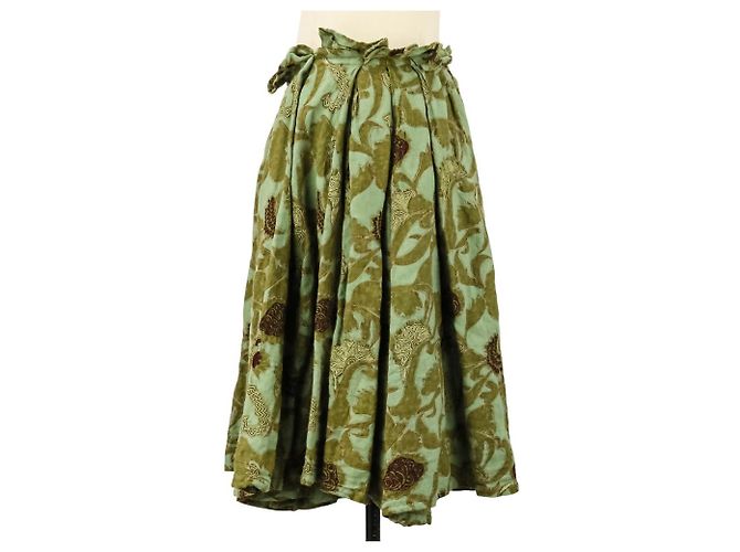 Dries Van Noten Poncho Falda 2-way de lino bordado - vista 10