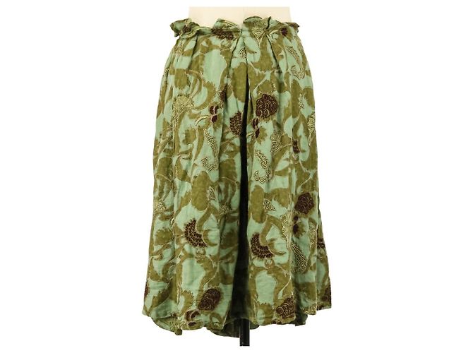 Dries Van Noten Poncho Falda 2-way de lino bordado - vista 11