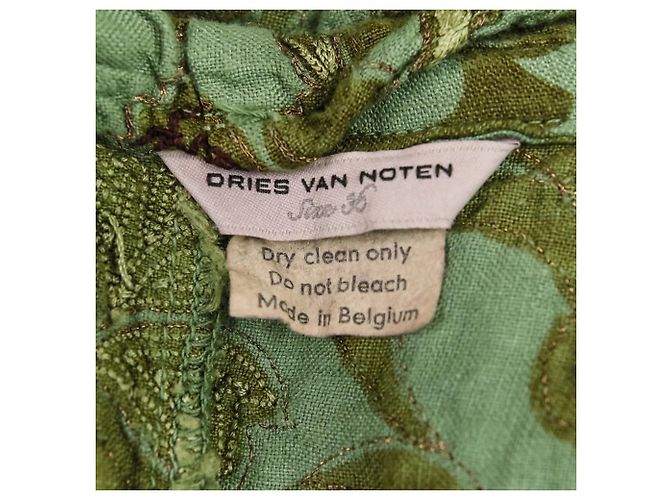Dries Van Noten Poncho Falda 2-way de lino bordado - vista 13
