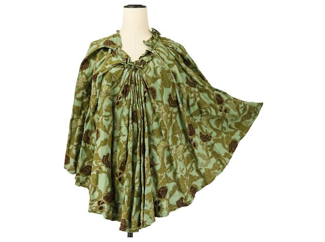 Dries Van Noten Poncho Falda 2-way de lino bordado - vista 2