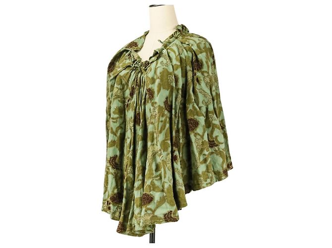 Dries Van Noten Poncho Falda 2-way de lino bordado - vista 3