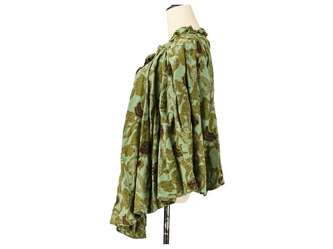 Dries Van Noten Poncho Falda 2-way de lino bordado - vista 4