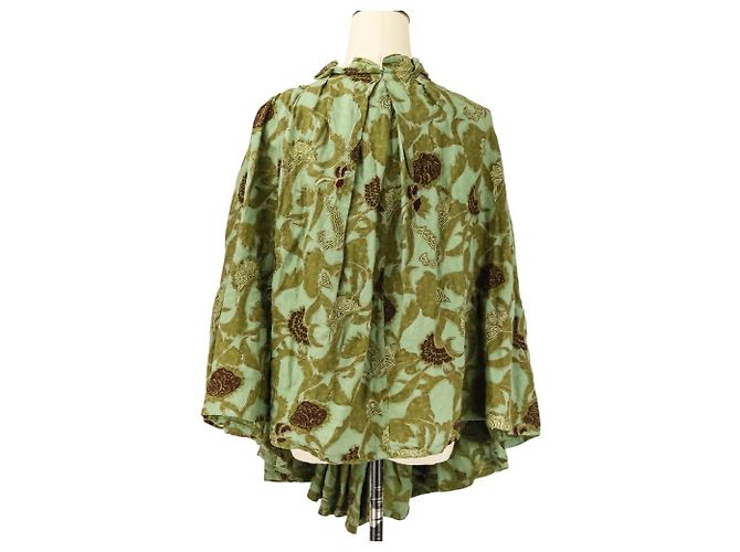 Dries Van Noten Poncho Falda 2-way de lino bordado - vista 5