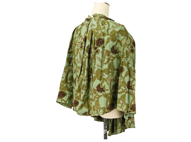 Dries Van Noten Poncho Falda 2-way de lino bordado - vista 6