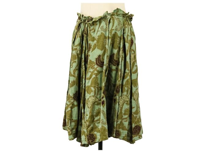 Dries Van Noten Poncho Falda 2-way de lino bordado - vista 8