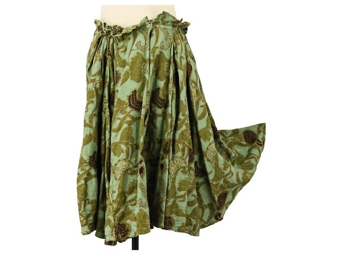Dries Van Noten Poncho Falda 2-way de lino bordado - vista 9