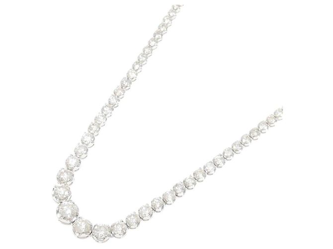 Autre Marque Collana in oro bianco Au750 e platino con diamanti - vista 2