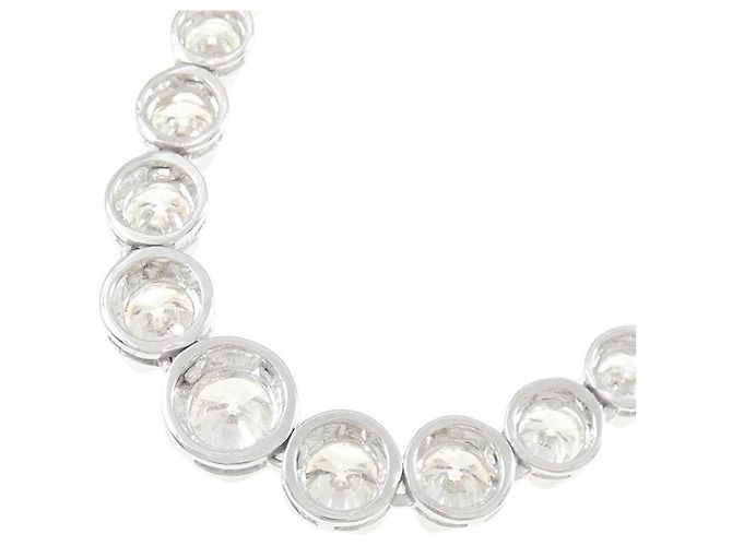 Autre Marque Collana in oro bianco Au750 e platino con diamanti - vista 4