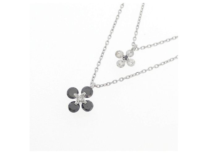 Autre Marque Collana Au750 Flower Diamond - vista 3
