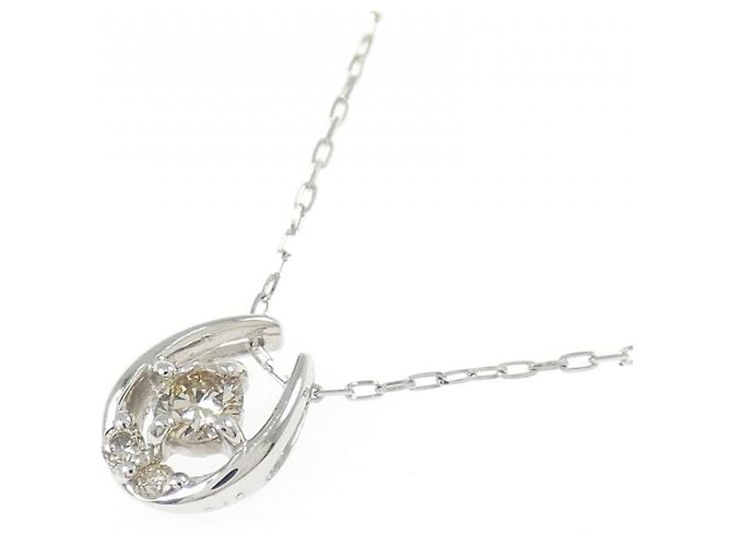 Autre Marque PT900 Platin-Halskette mit 0.10CT Diamant - Ansicht 3