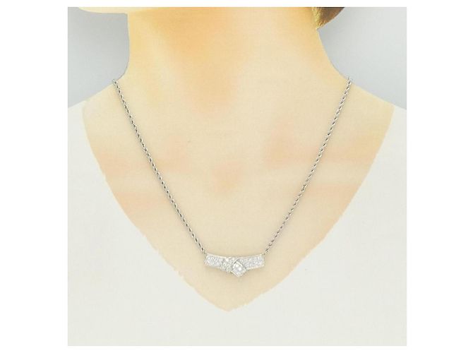 Autre Marque Collana Pola Platinum Diamond Necklace - vista 6