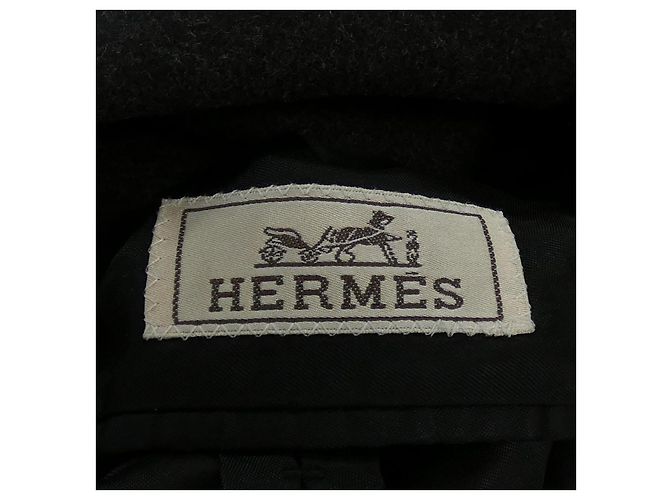 Abrigo de lana negro Hermès - vista 4