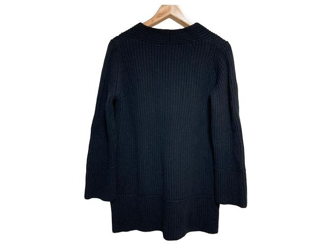 Theory V-Ausschnitt Strickpullover mit Seitenschlitzen - Ansicht 2
