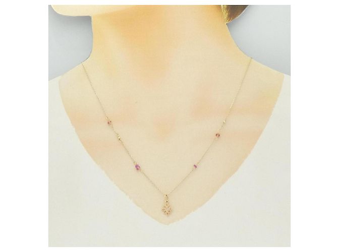 Autre Marque Collana agete K10 Gold Gemstone - vista 6