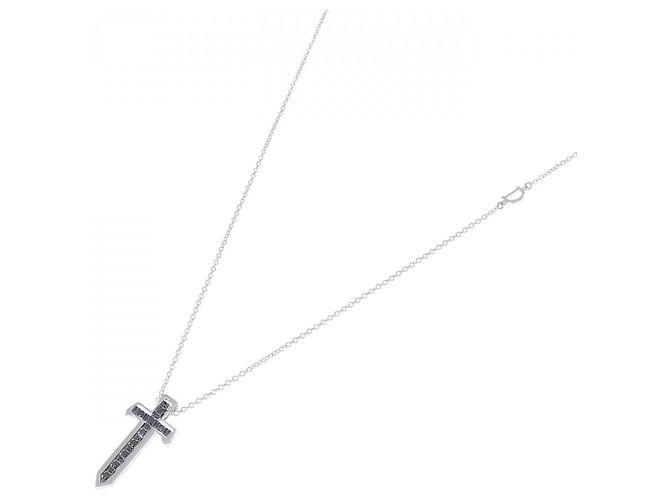 Autre Marque Collana Damiani Spada 750 Oro Bianco e Diamanti - vista 2