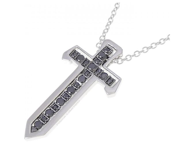 Autre Marque Collana Damiani Spada 750 Oro Bianco e Diamanti - vista 3