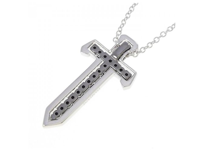 Autre Marque Collana Damiani Spada 750 Oro Bianco e Diamanti - vista 4