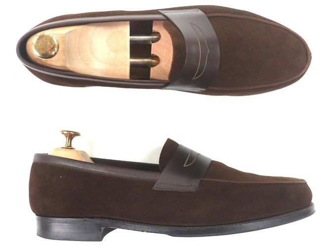 Mocassini John Lobb Finedon in camoscio - vista 5