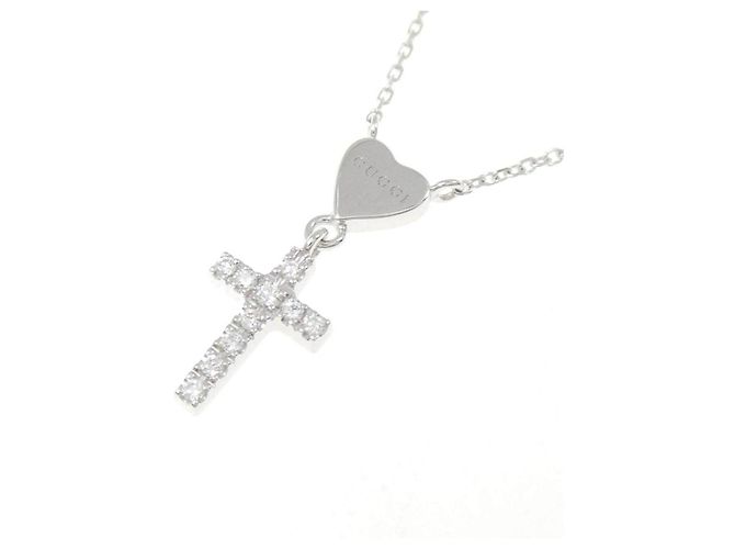 Collana Gucci in oro bianco 750 e diamanti - vista 3