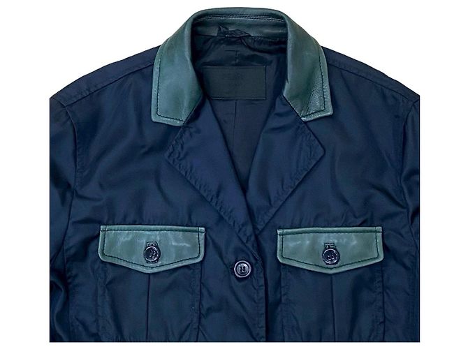 Casaco Prada em nylon e couro - vista 3