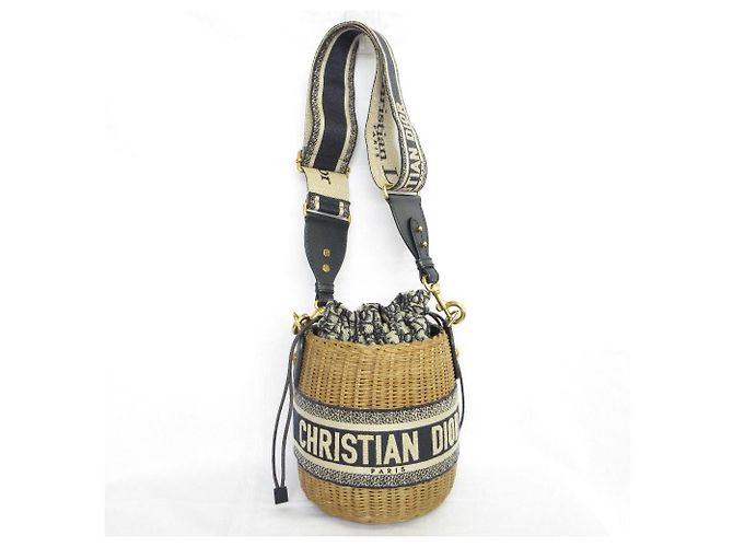 Borsa a tracolla in vimini Christian Dior Oblique - vista 3