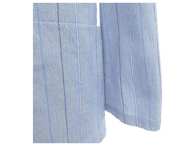 Giacca in lana blu a righe Hermès - vista 6