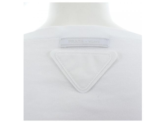T-shirt in cotone bianca Prada - vista 7